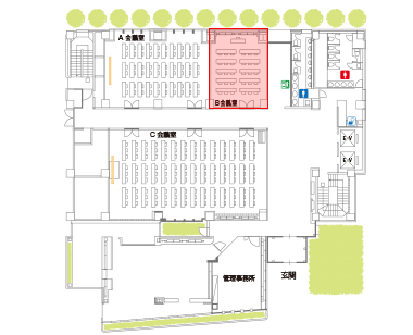 飯田橋レインボービル/1F/B会議室　見取り図