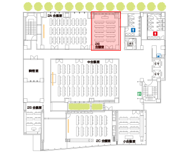 飯田橋レインボービル/2F/2B会議室　見取り図