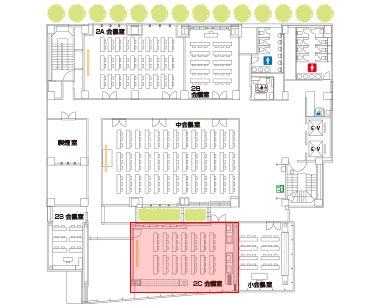 飯田橋レインボービル/2F/2C会議室　見取り図