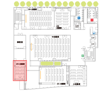 飯田橋レインボービル/2F/2S会議室　見取り図