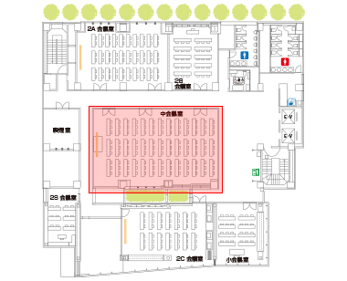 飯田橋レインボービル/2F/中会議室　見取り図