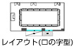 飯田橋レインボービル/2F/中会議室 レイアウト（ロの字型）